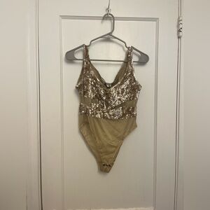 Vintage Gold Sequin Bodysuit